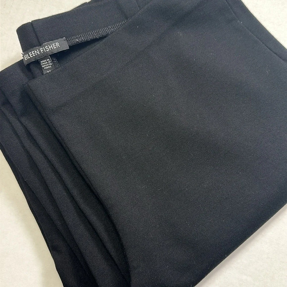 Eileen Fisher Black Pull On Pants Size Medium Rayon Nylon Blend Stretchy Soft - Picture 1 of 10